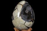 Septarian Dragon Egg Geode - Black Crystals #78549-3